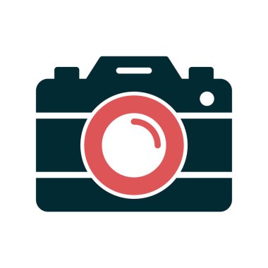 Kamera simgesi vektörü. düz biçim.