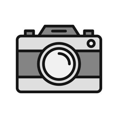 Kamera simgesi vektörü. düz biçim.