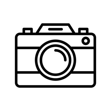 Kamera simgesi vektörü. düz biçim.
