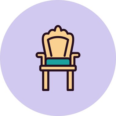 Arkaplanda soyut sandalye simgesi, vektör illüstrasyonu