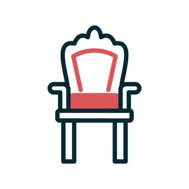 Arkaplanda soyut sandalye simgesi, vektör illüstrasyonu