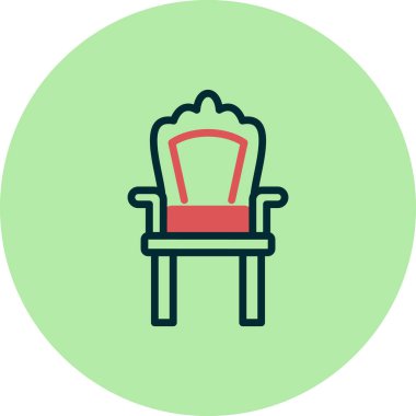 Arkaplanda soyut sandalye simgesi, vektör illüstrasyonu