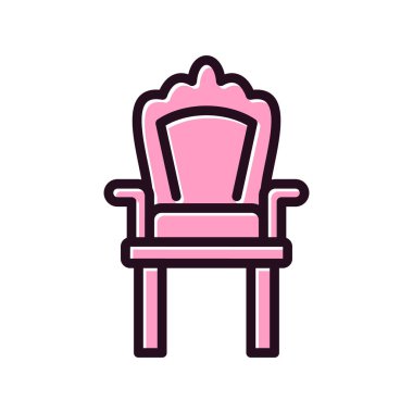 Arkaplanda soyut sandalye simgesi, vektör illüstrasyonu