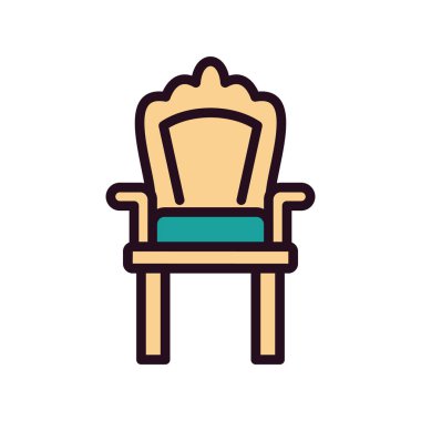 Arkaplanda soyut sandalye simgesi, vektör illüstrasyonu