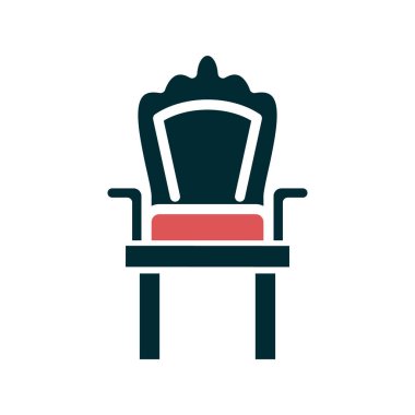 Arkaplanda soyut sandalye simgesi, vektör illüstrasyonu