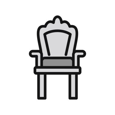 Arkaplanda soyut sandalye simgesi, vektör illüstrasyonu