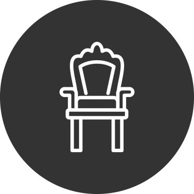 Arkaplanda soyut sandalye simgesi, vektör illüstrasyonu