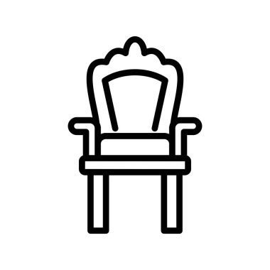 Arkaplanda soyut sandalye simgesi, vektör illüstrasyonu