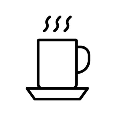 Kahve fincanı vektörü ince çizgi simgesi