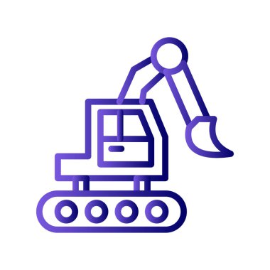 Buldozer işaret vektör illüstrasyonu