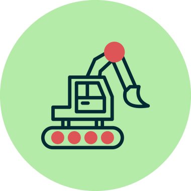 Buldozer işaret vektör illüstrasyonu