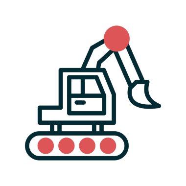 Buldozer işaret vektör illüstrasyonu