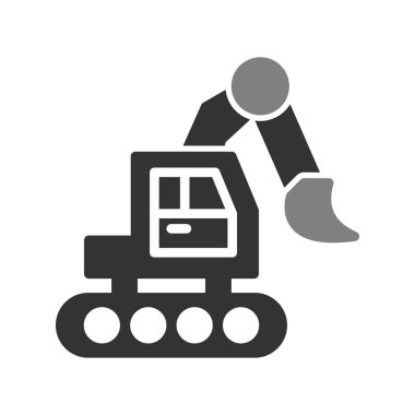 Buldozer işaret vektör illüstrasyonu