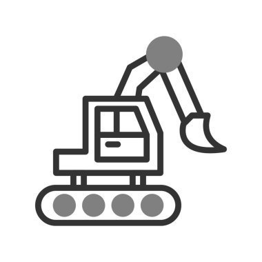 Buldozer işaret vektör illüstrasyonu