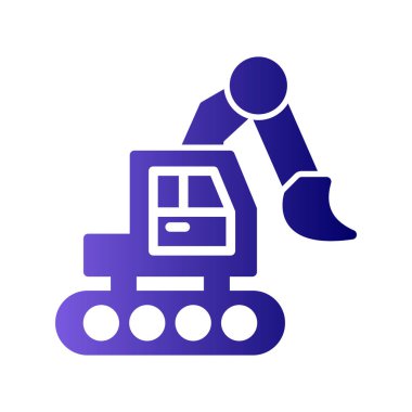 Buldozer işaret vektör illüstrasyonu