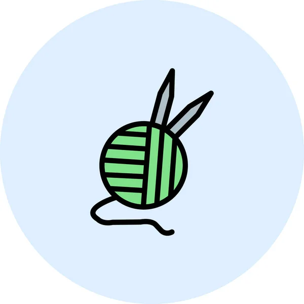 Векторна Іконка Кульки Пряжі Язання Спицями — стоковий вектор