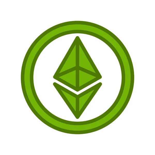 Ethereum Cryptocurrency Szimbólum Vektor Ikon — Stock Vector