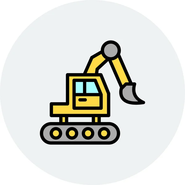 Bulldozer Signo Vector Icono Ilustración — Archivo Imágenes Vectoriales