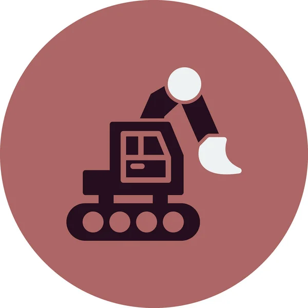 Bulldozer Teken Vector Pictogram Illustratie — Stockvector