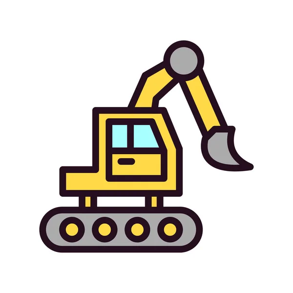 Bulldozer Sign Vector Icon Illustration — Stock Vector