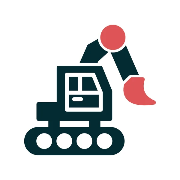 Bulldozer Signo Vector Icono Ilustración — Vector de stock