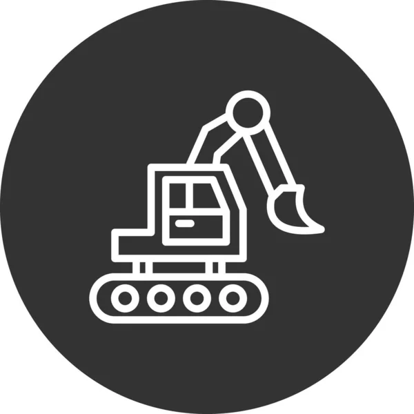 Ilustração Ícone Vetor Sinal Bulldozer —  Vetores de Stock