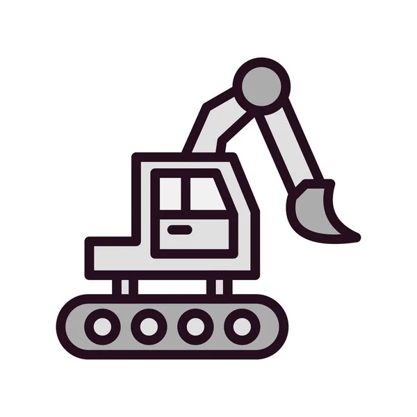 Bulldozer Signo Vector Icono Ilustración — Vector de stock