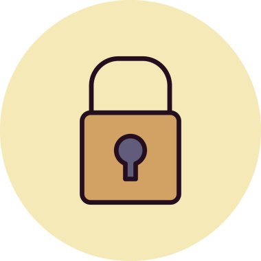 asma kilit ikon vektör çizimi