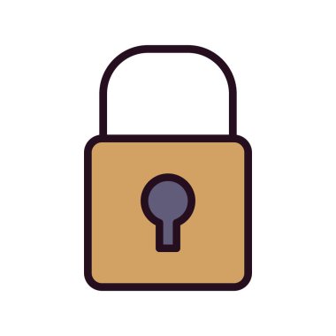 asma kilit ikon vektör çizimi