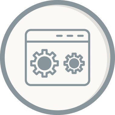 Kodlama simgesi izole edildi, vektör illüstrasyonu dolduruldu