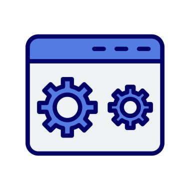 Kodlama simgesi izole edildi, vektör illüstrasyonu dolduruldu