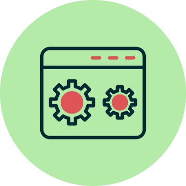 Kodlama simgesi izole edildi, vektör illüstrasyonu dolduruldu