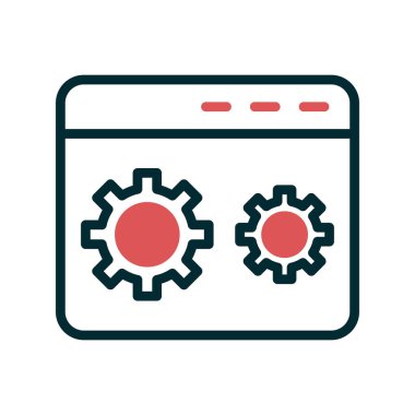 Kodlama simgesi izole edildi, vektör illüstrasyonu dolduruldu