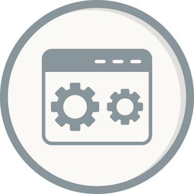 Kodlama simgesi izole edildi, vektör illüstrasyonu dolduruldu