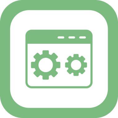 Kodlama simgesi izole edildi, vektör illüstrasyonu dolduruldu