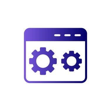 Kodlama simgesi izole edildi, vektör illüstrasyonu dolduruldu