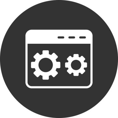 Kodlama simgesi izole edildi, vektör illüstrasyonu dolduruldu