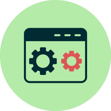 Kodlama simgesi izole edildi, vektör illüstrasyonu dolduruldu