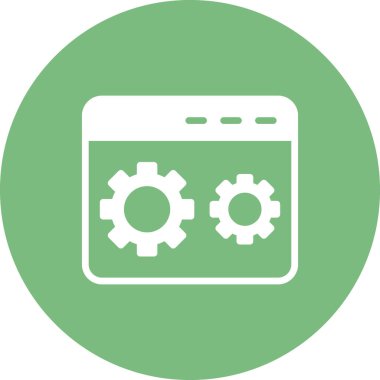 Kodlama simgesi izole edildi, vektör illüstrasyonu dolduruldu