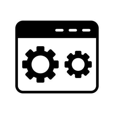 Kodlama simgesi izole edildi, vektör illüstrasyonu dolduruldu