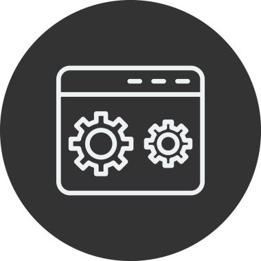 Kodlama simgesi izole edildi, vektör illüstrasyonu dolduruldu