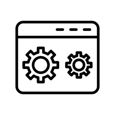 Kodlama simgesi izole edildi, vektör illüstrasyonu dolduruldu