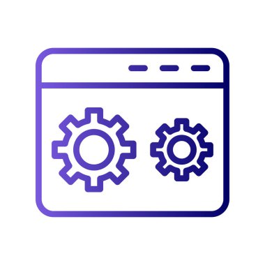 Kodlama simgesi izole edildi, vektör illüstrasyonu dolduruldu