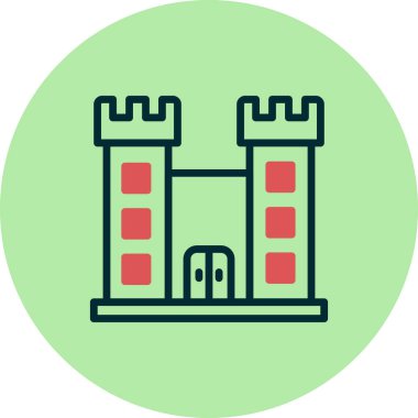 Şato simgesi, vektör illüstrasyonu 