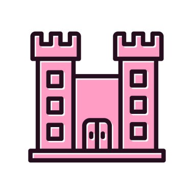 Şato simgesi, vektör illüstrasyonu 