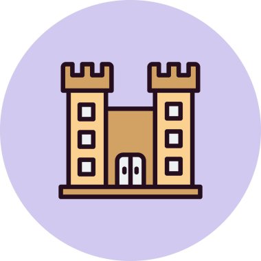 Şato simgesi, vektör illüstrasyonu 