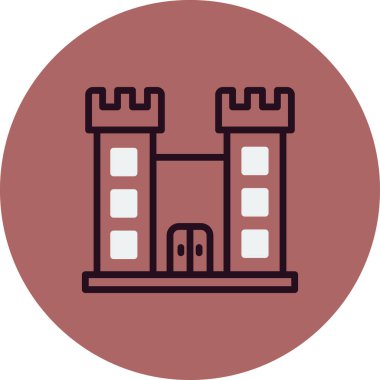 Şato simgesi, vektör illüstrasyonu 