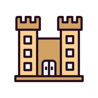 Şato simgesi, vektör illüstrasyonu 