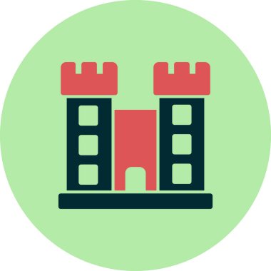 Şato simgesi, vektör illüstrasyonu 