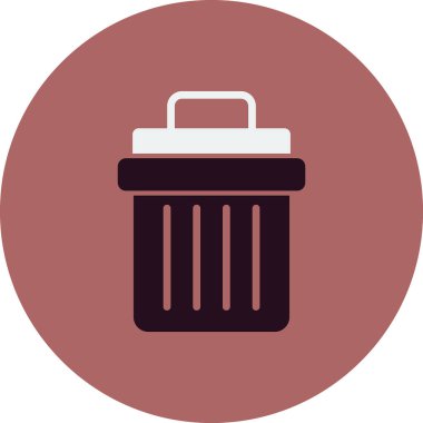 Çöp kutusu simgesi, vektör illüstrasyonu 